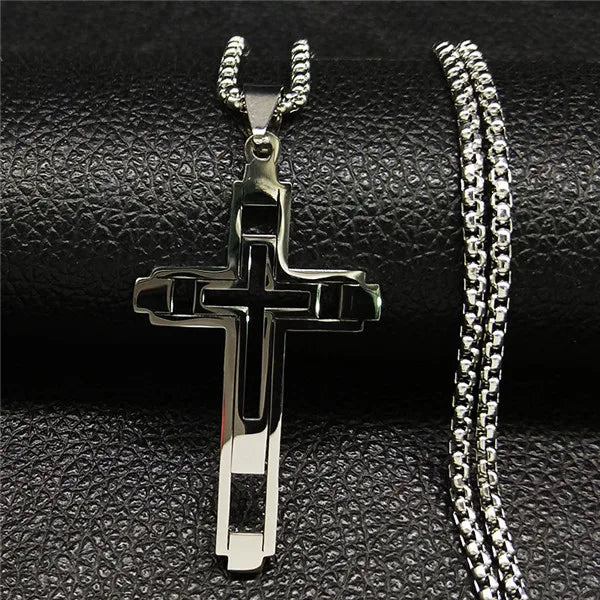 Steel Cross Choker – Colar Unissex.