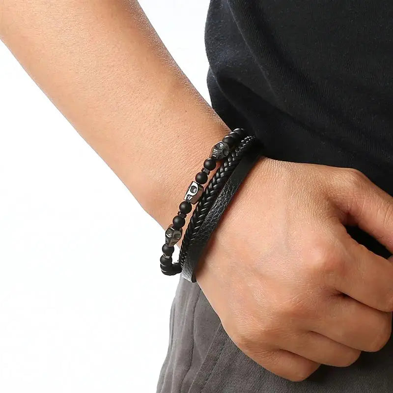 Leather Tiger Eye Bracelet – Pulseira Masculina.